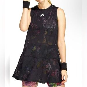 Adidas Melbourne Women’s tennis dress black-multicolor MEDIUM